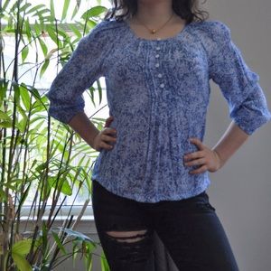 Blue and white blouse